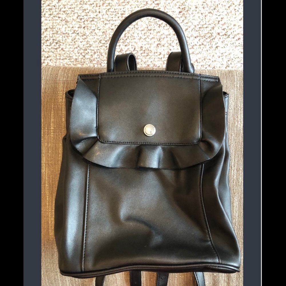 Nine West Black Ruffle Backpack